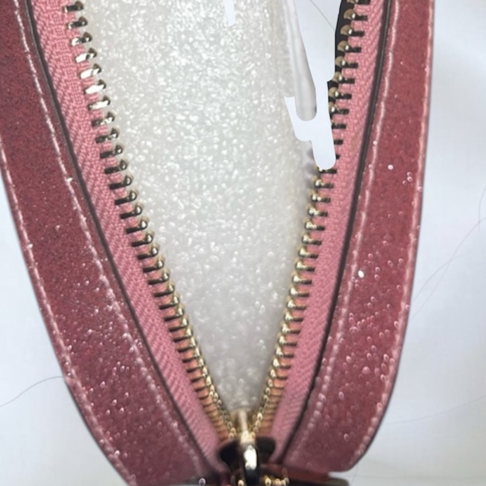NEW KATE SPADE Glitter Crossbody Bag Mitten Pink Gold accents cc slots zips - Picture 4 of 10